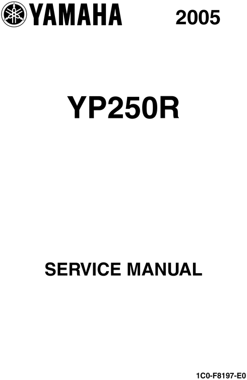 Product picture Yamaha YP250R X-MAX 2005-2009 Factory Service Repair Manual